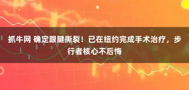抓牛网 确定跟腱撕裂！已在纽约完成手术治疗，步行者核心不后悔