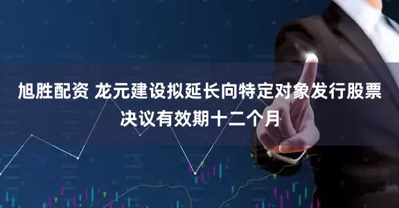 旭胜配资 龙元建设拟延长向特定对象发行股票决议有效期十二个月